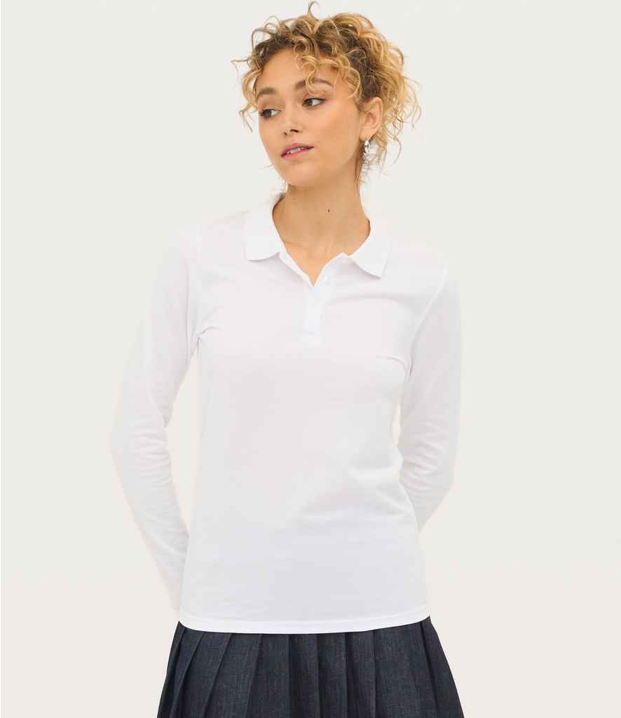 SOL'S Ladies Perfect Long Sleeve Piqué Polo Shirt - PenCarrie SOL'S Ladies Perfect Long Sleeve Piqué Polo Shirt - PenCarrie